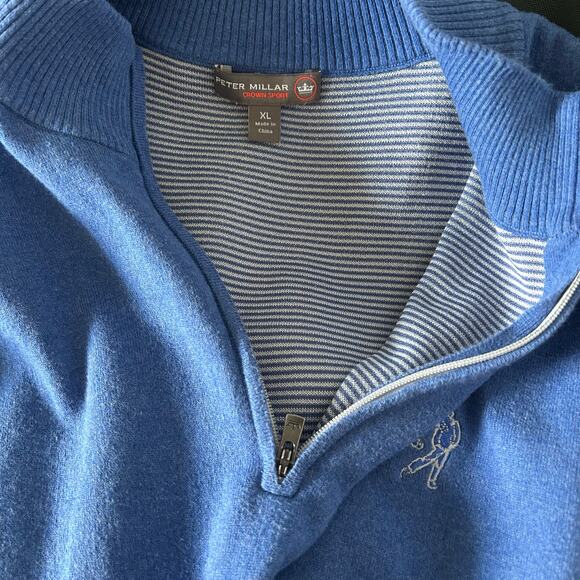 Peter Millar Crown Sport Quarter-Zip Sweater Vest – Blue – Men’s XL – EUC - Picture 6 of 9